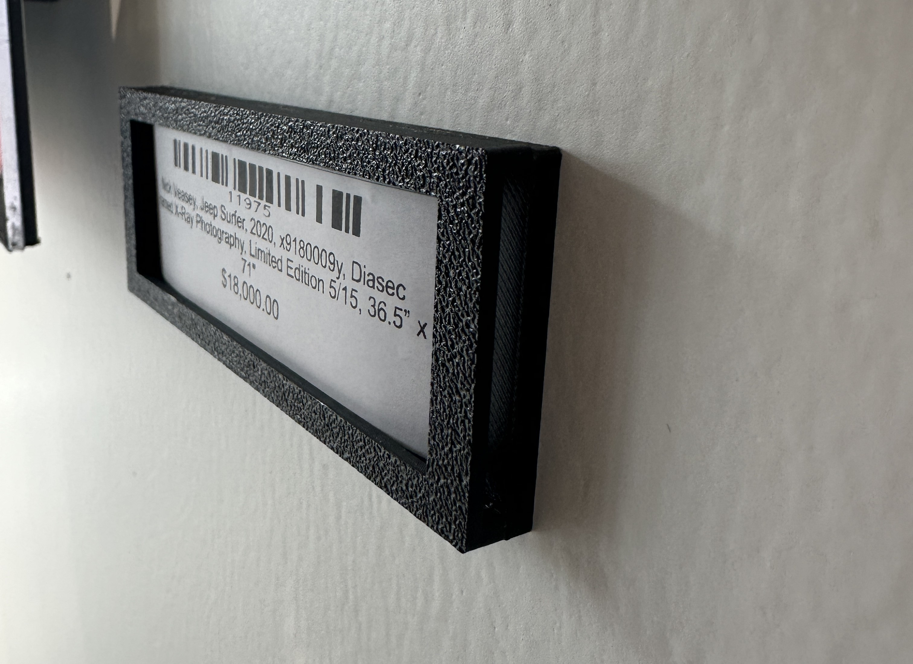 Gallery Label Holder detail